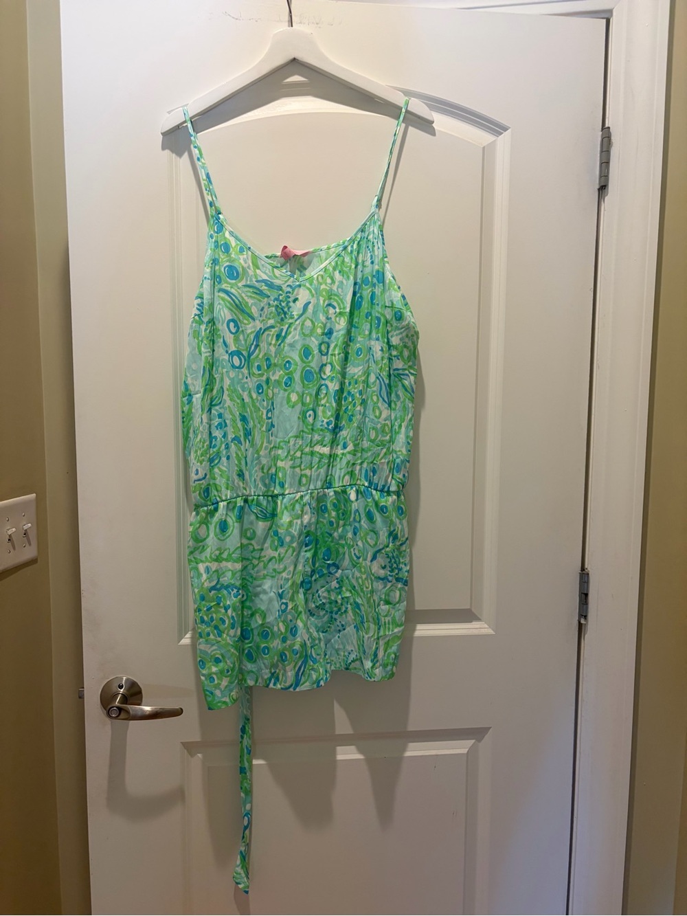 Lilly Pulitzer Green & Blue Printed Spaghetti-Strap One-Piece-nwt